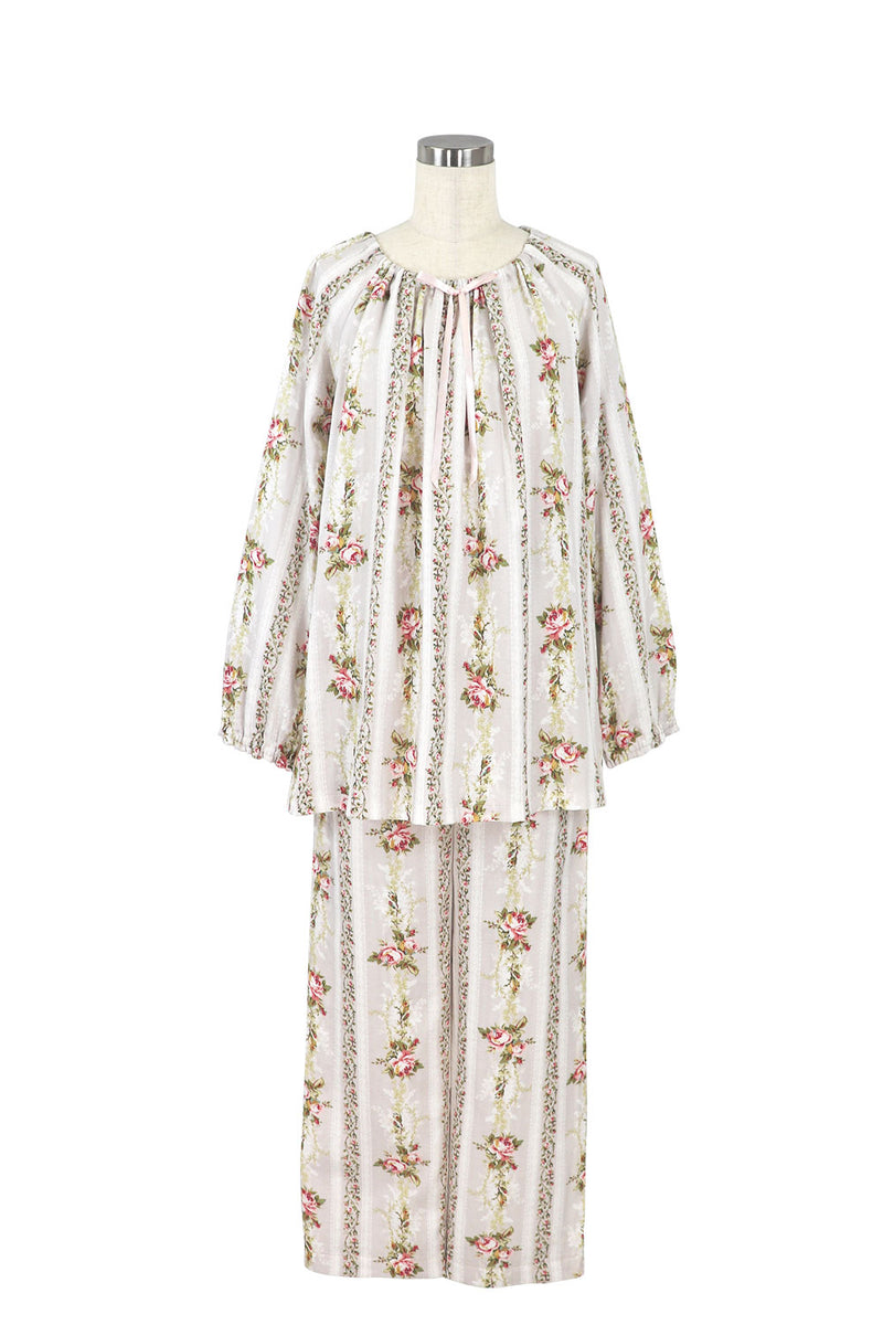 ダブルガーゼ花柄プリント ギャザーパジャマ – IKUKO ONLINE SHOP