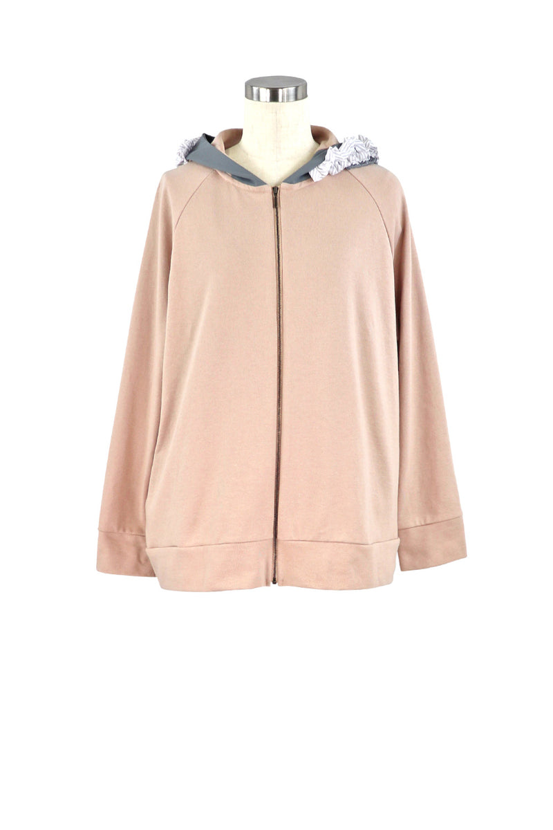 フリルフードジップアップパーカー – IKUKO ONLINE SHOP