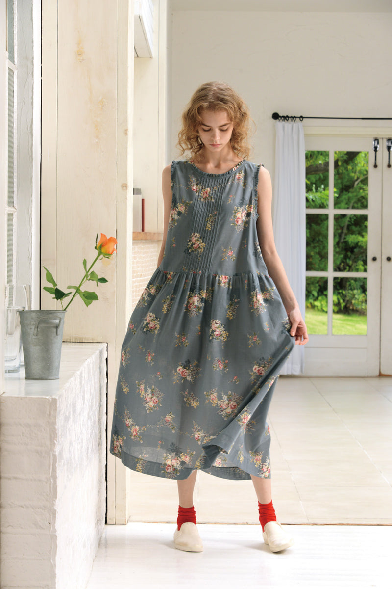 シングルガーゼ花柄プリント ルームワンピース – IKUKO ONLINE SHOP
