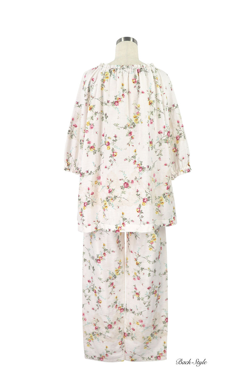 ダブルガーゼ花柄プリント ラグランスリーブパジャマ – IKUKO ONLINE SHOP