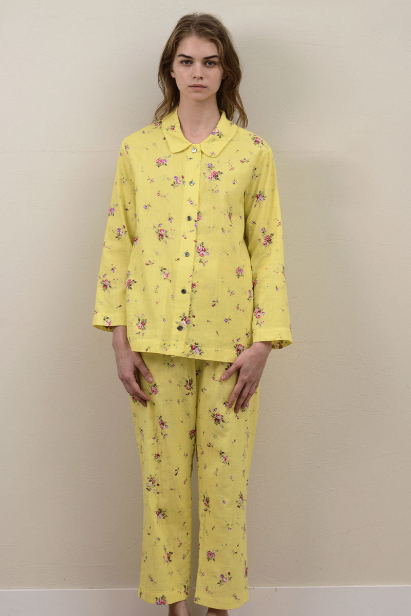 IKUKO/イクコ ダブルガーゼ花柄プリント 襟付きパジャマ – IKUKO 