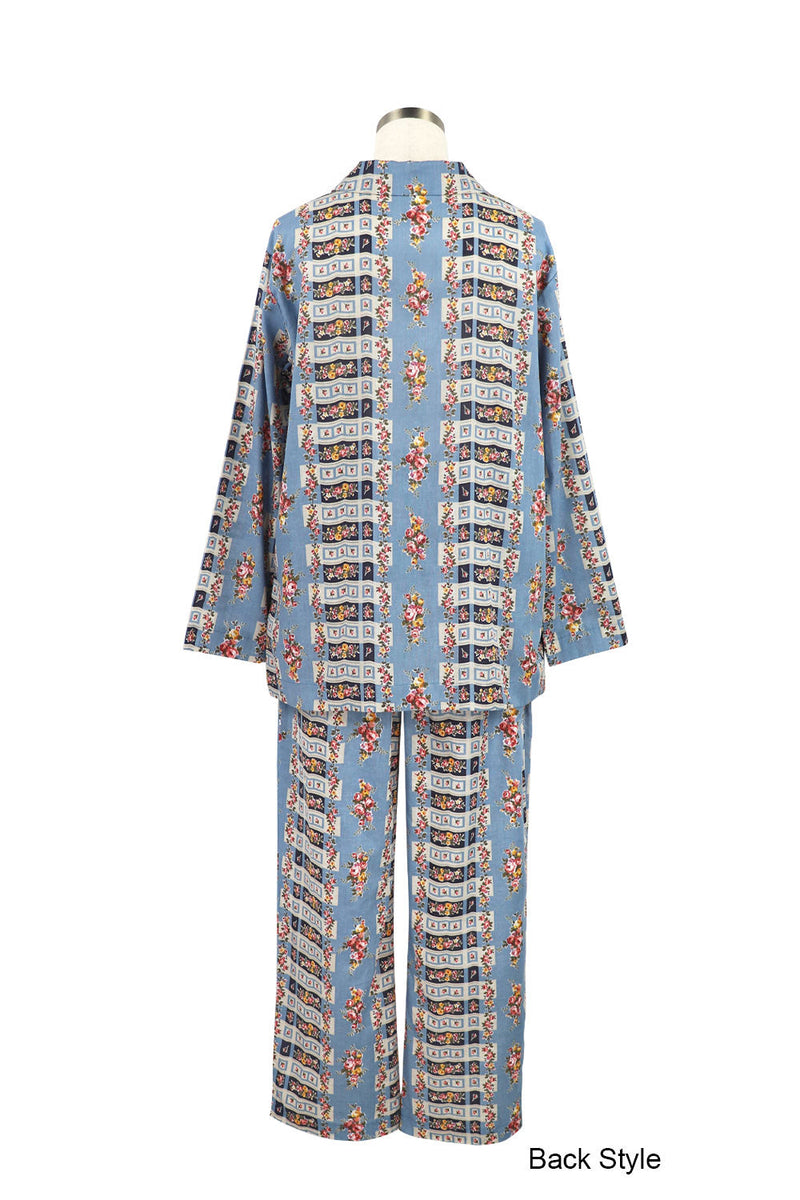 イクコ/IKUKO シングルガーゼ花柄プリント 襟付きパジャマ – IKUKO