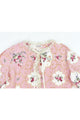 イクコ/IKUKO　綾ネル花柄プリント　レースフリル半開ネグリジェ