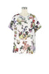 接結ニット花柄プリント　Ｔシャツ