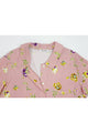 イクコ/IKUKO ダブルガーゼ花柄プリント 襟付き長袖パジャマ