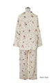 イクコ/IKUKO ダブルガーゼ 花柄襟付きパジャマ