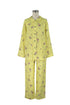 ダブルガーゼ花柄プリント　襟付きパジャマ